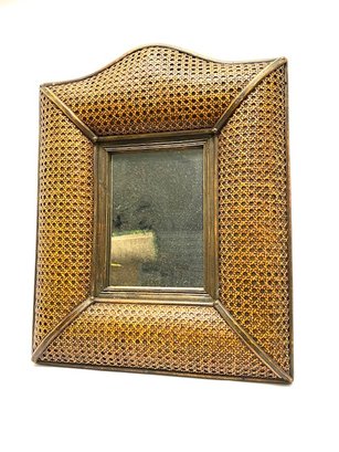 Unique Cane & Wood Wall Hanging Mirror