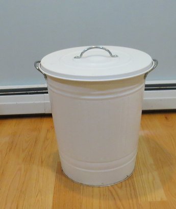 White Metal Trash Can By Ikea