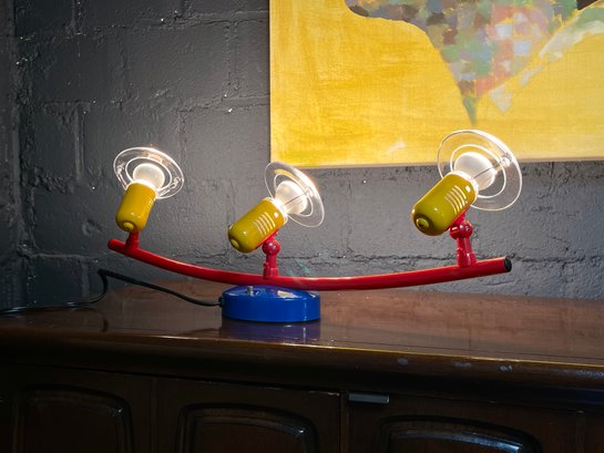 Vintage 2004 Primary Colors Metal And Plastic Uplighter Lamp