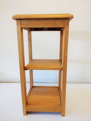 Three Tier Wood Plant Stand Side Table