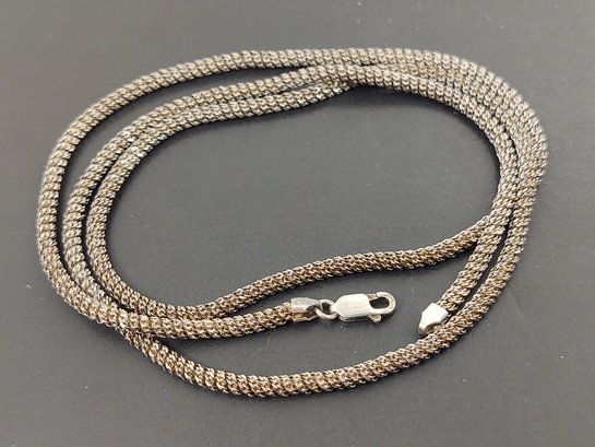 VINTAGE LONG STERLING SILVER POPCORN STYLE CHAIN NECKLACE