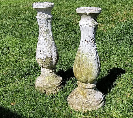 Pair Of Vintage  Garden Ornaments/ Pedestals/bird Bath Bases  Small Columns