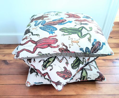 Trio Of Oversized Pillows With Frog Design