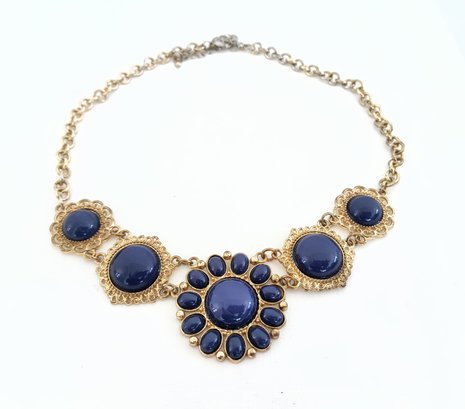 Necklace With Blue Colored Elements