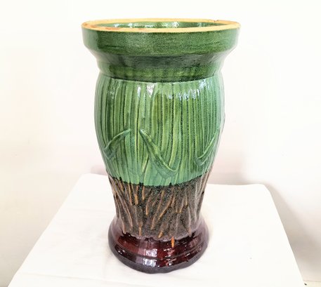 Stunning Vintage McCoy Pottery 'cattails' Plant Vase/pot. See Matching Low Pot In The Sale