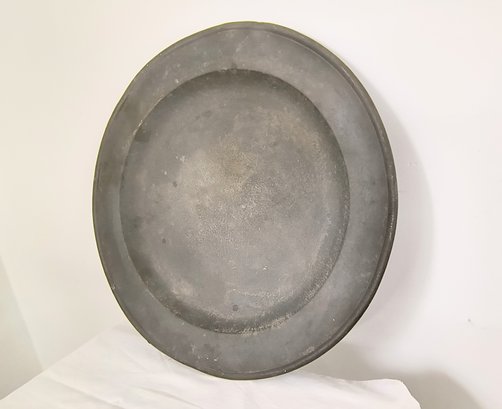 Large English Antique Pewter Plate