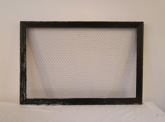 Framed Chicken Wire Wall Panel Decor