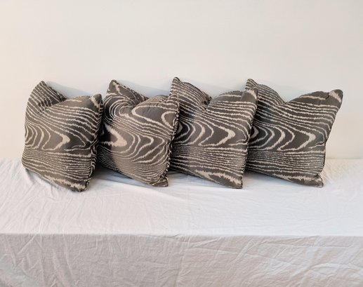 Set Of Four Gray And White Pillows