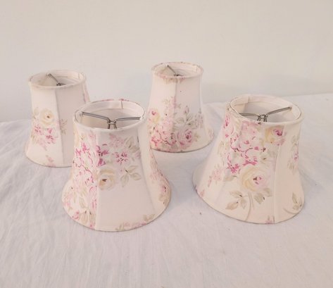 Pink And Off-white Toile Chandelier Lamp Shades - 4
