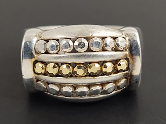 VINTAGE STERLING SILVER TWO TONE RING