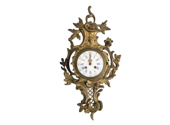 Antique Gilded Metal Wall Clock