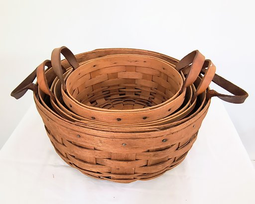 Trio Of Nesting Longaberger Baskets