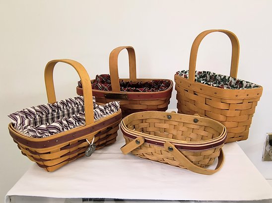 Grouping Of Longaberger Baskets, Some With Liner