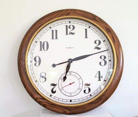 Large Howard Miller Wall Clock With Wood Frame