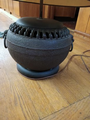 Antique Chinese Cast Iron Urn Lamp