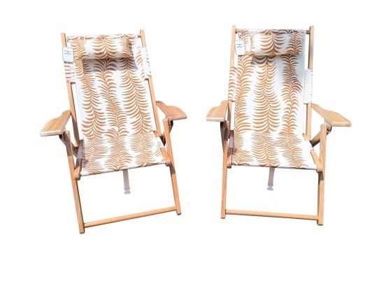 New In Box Anthropology Pair Of Patio Lounge Chairs