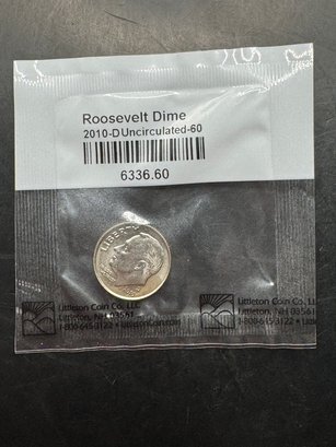 2010-D Uncirculated Roosevelt Dime In Littleton Package