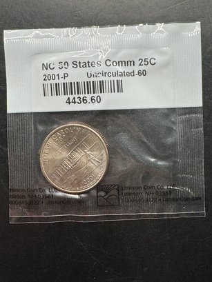 2001-P Uncirculated North Carolina State Quarter In Littleton Package