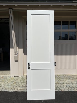 A Two Panel Solid Wood Door With Chrome Hardware - 29.75 X 95.25 - Loc B