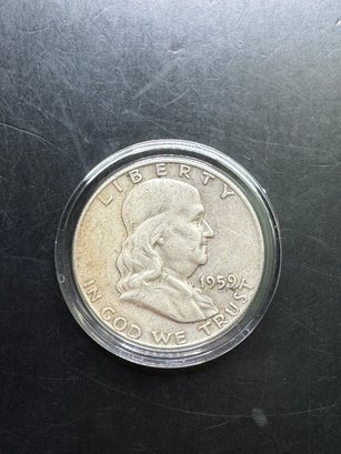 1959 Benjamin Franklin Silver Half Dollar