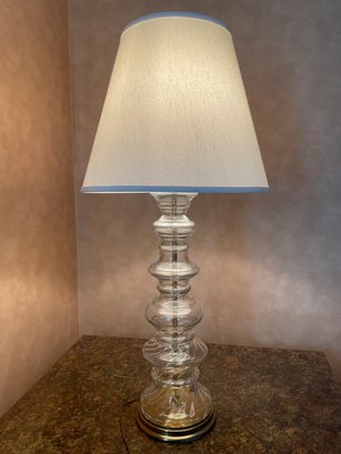 39' Contemporary Glass Base Table Lamp.