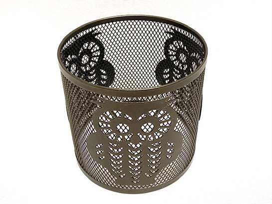 Wicked Cool Punched Metal Grate Style Owl Candle Screen