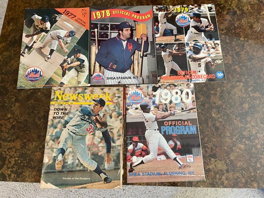 Vintage Baseball Programs And Magazine.