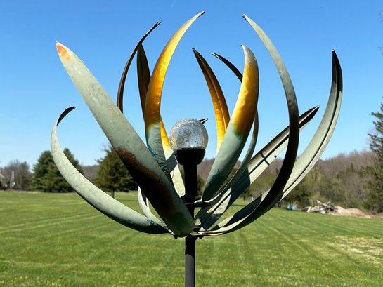 A Large Art Metal Dandelion Lawn Ornament