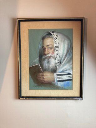 Rabbi Painting Signed