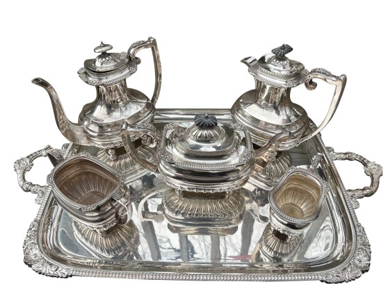 Walker And Hall Sheffield Victorian Heirloom Silver Plate Tea Set - 53576 A1