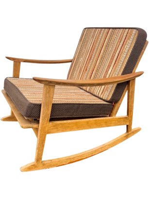 Mid Century Danish-style Rocking Chair With Cushions