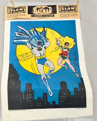 Vintage 1966 Magic Glow Batman Pin-Ups 1966 Vintage ~ Batman With Robin The Boy Wonder ~