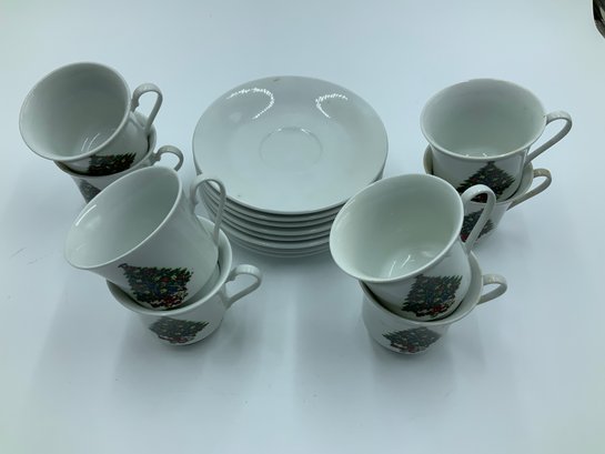Christmas Tree Cups And Saucers