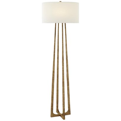 A Visual Comfort Scala Large Hand Forged Floor Lamp - Gilded Iron