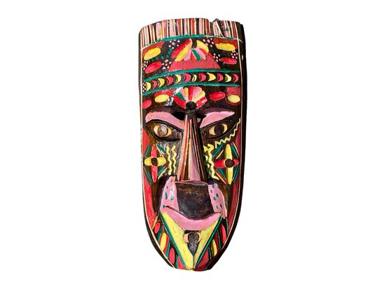 Hand Carved & Painted Wood Mask (Mask #1)