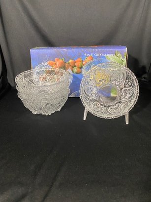 Vintage 4 Piece 5' Crystal Bowl Set
