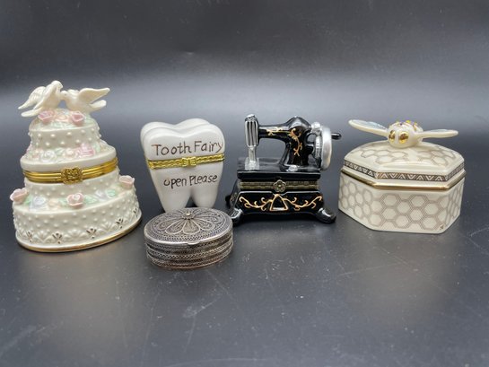 Five Trinket Boxes, Lenox And More.