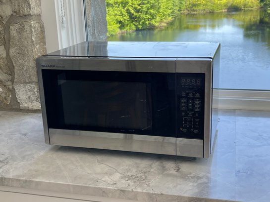 Sharp Stainless Steel Carousel Countertop Microwave Oven