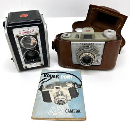 Vintage Kodak Pony 828 Camera & Vintage Kodak Duaflex II Camera