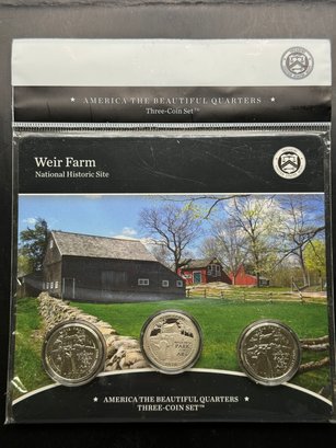 America The Beautiful Quarters 3 Coin Set Weir Farm National Historic Site