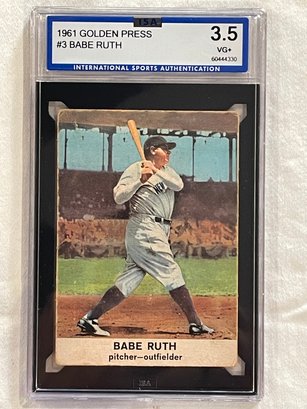 1961 Golden Press Babe Ruth Card #3     ISA 3.5    'babe'  'the Sultan Of Swat'