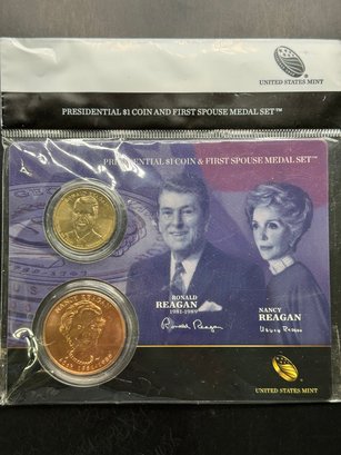 Presidential $1 Coin And First Spouse Medal Set Ronald Reagan