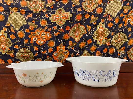 Pairing Of Vintage Floral Pyrex Dishes