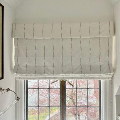 A Custom Lined Cotton Linen  Waterfall Shade - 43 Inches Wide