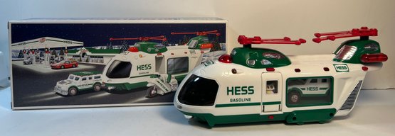 2001 Hess Helicopter With Motorcycle And Cruiser