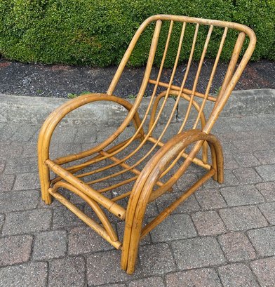 Vintage Bamboo Lounge Chair For Restoration
