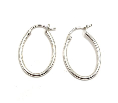 Sterling Silver Long Hoop Earrings
