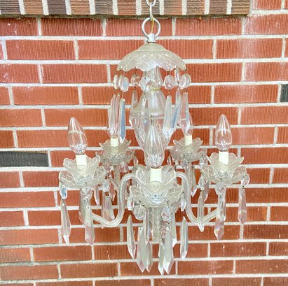 Antique Waterford Five Arm Crystal Chandelier
