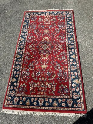Persian Style Red And Blue Handwoven Rug