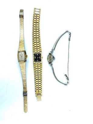 Trio Of Vintage Ladies Elgin Wristwatches